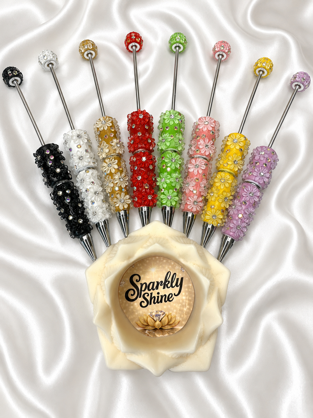 ✨ SOLDES -20%✨ Stylos Strass Fleurs
