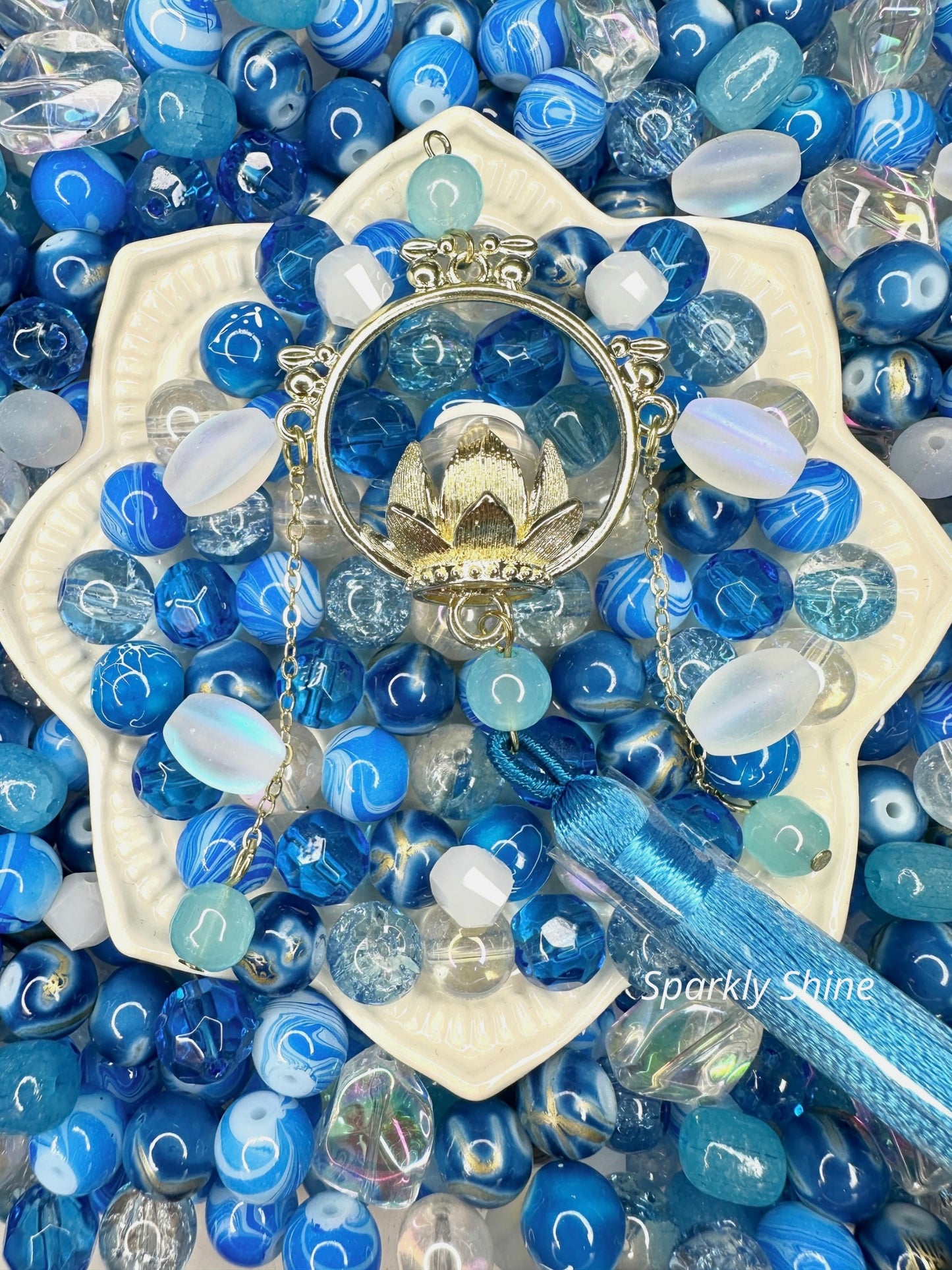 Éclat Lotus d'Agate Bleue