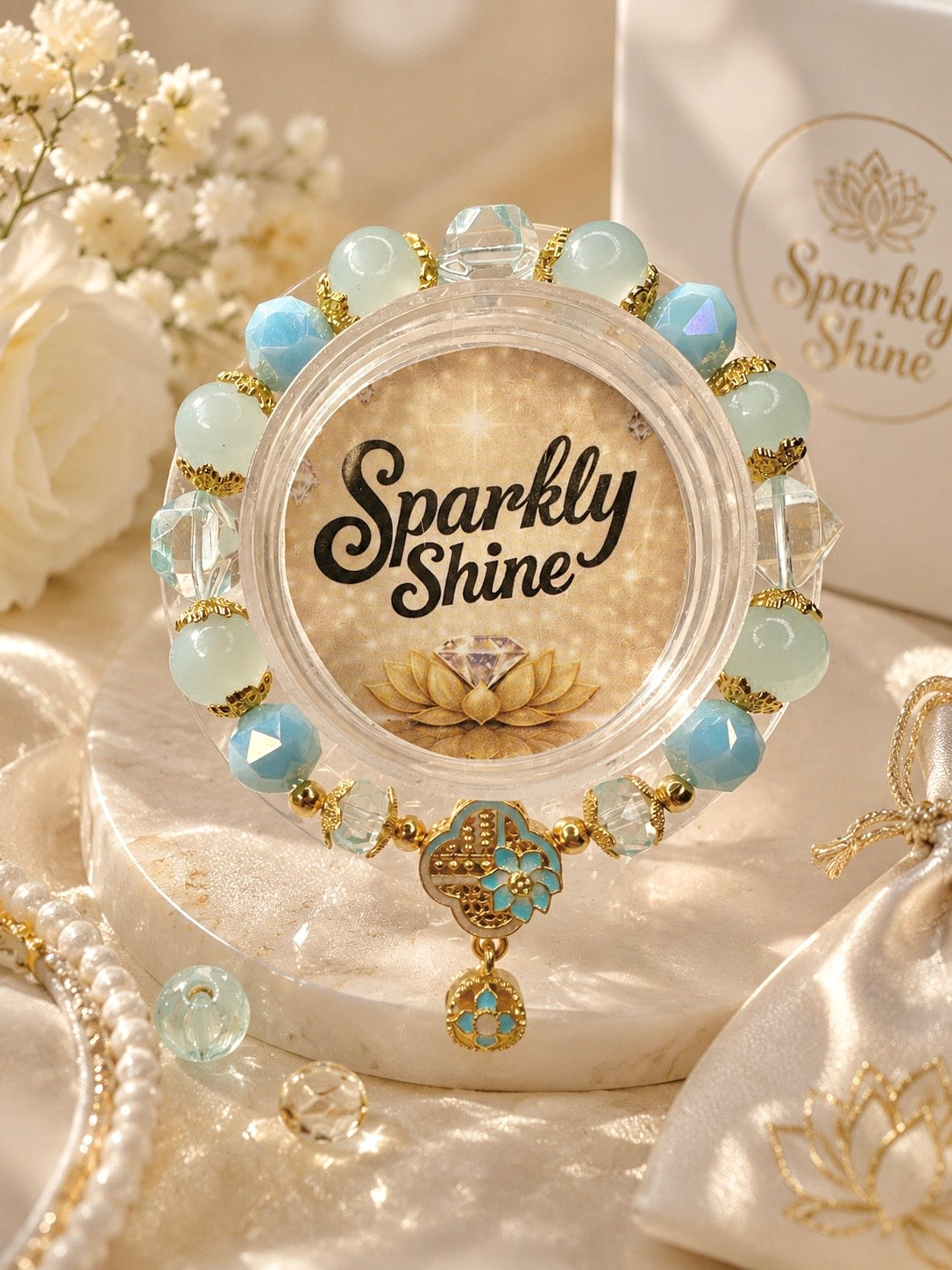 ✨BOGO✨ Éclat d'Aigue Marine et Quartz Rose (perles en verre)