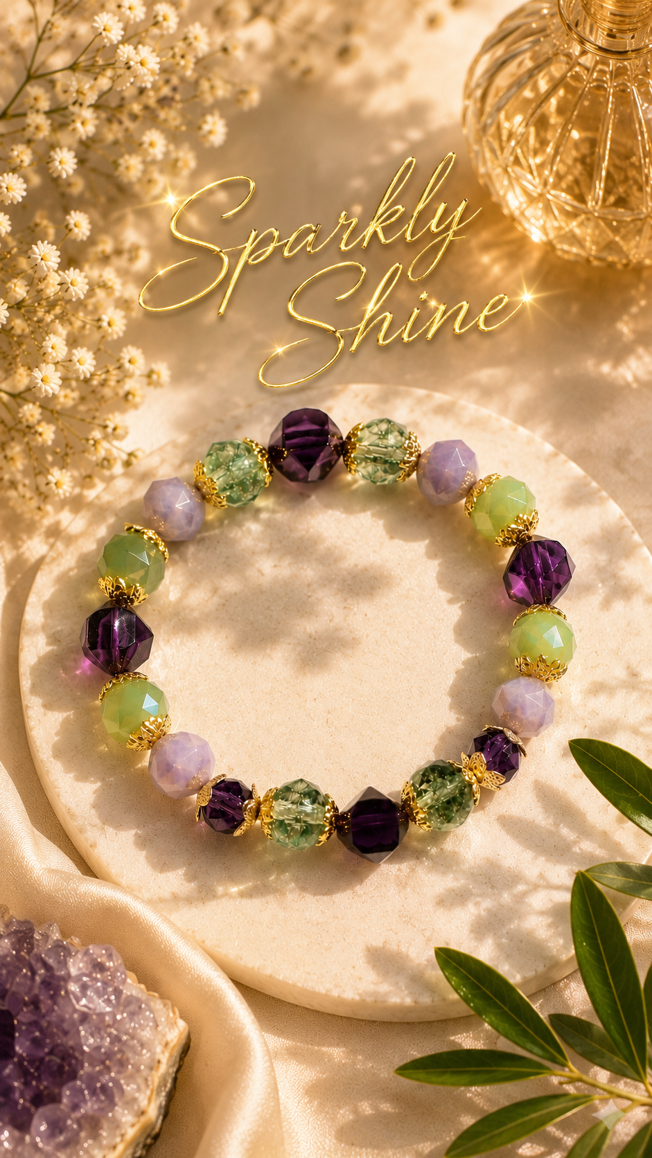 Bracelets en Verre et Pierres Naturelles