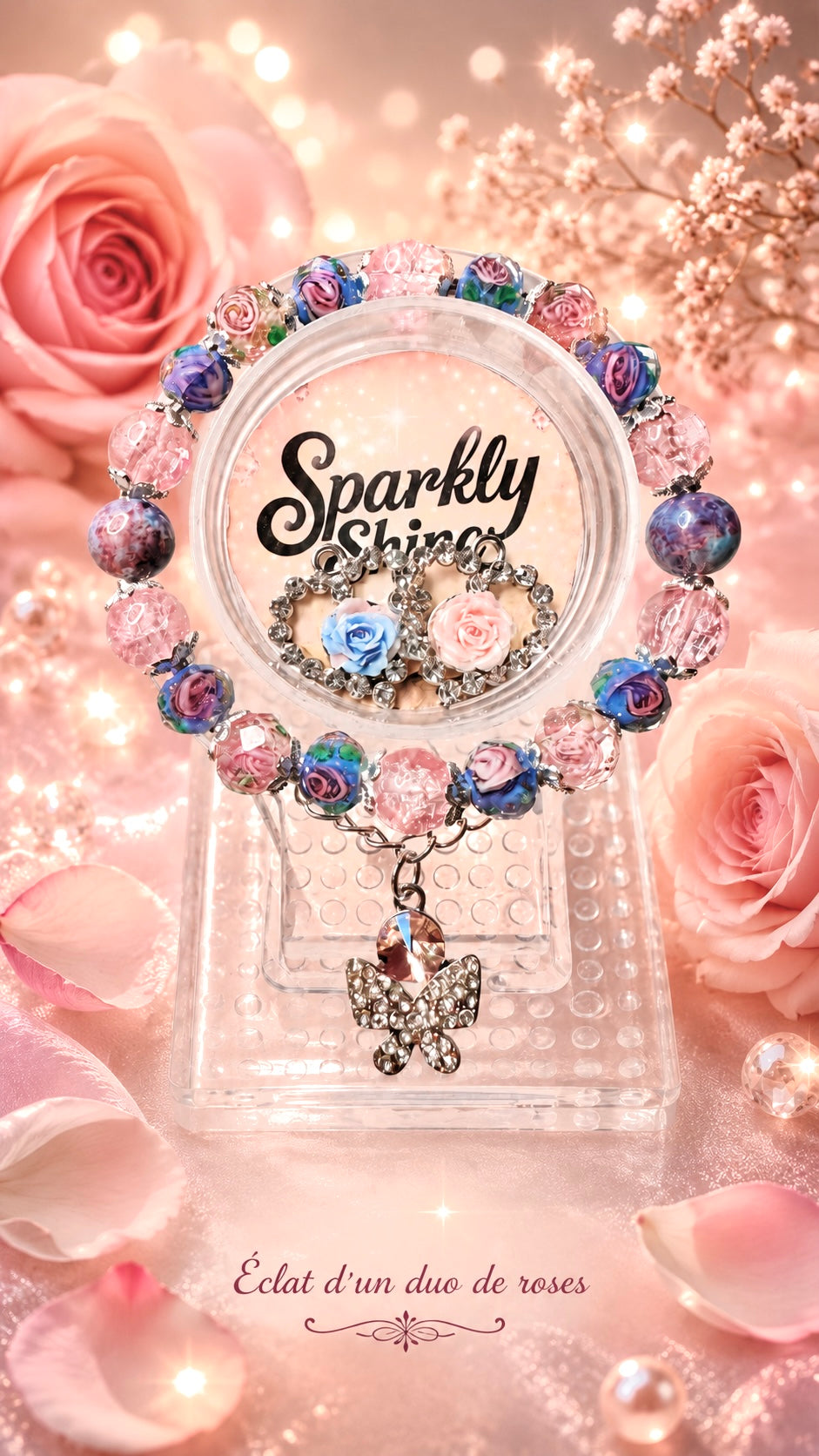 ✨Collection Spéciale Perles Inspiration Murano ✨ Éclat d'un Duo de Roses