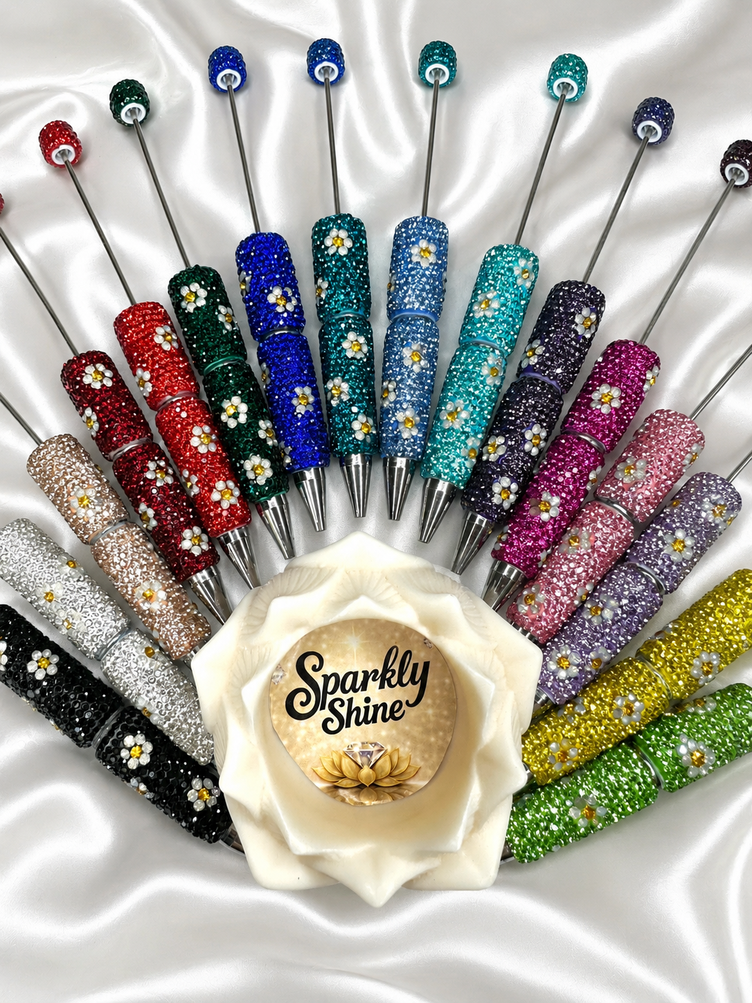 ✨ SOLDES -20%✨ Stylos Strass Fleurs