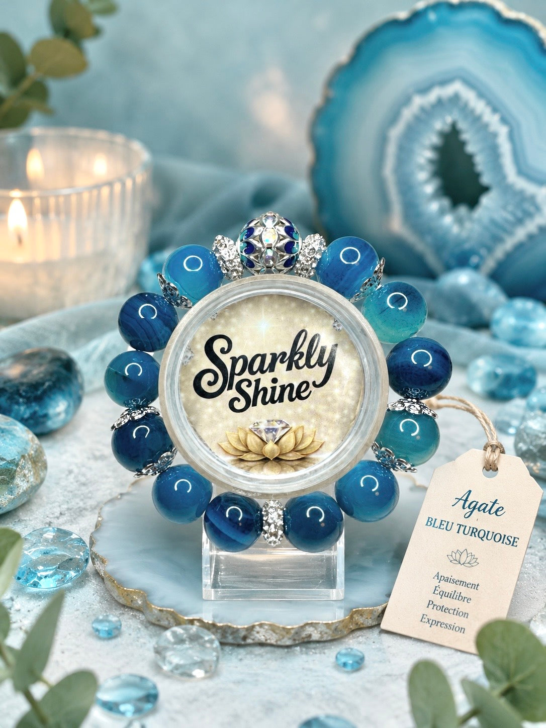 Bracelets en Verre et Pierres Naturelles