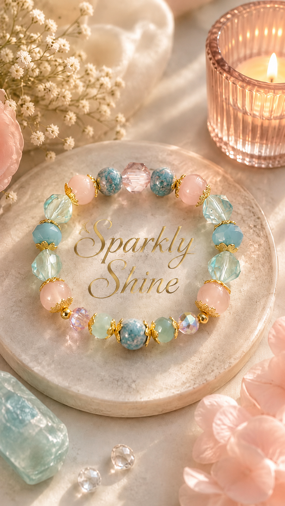 Bracelets en Verre et Pierres Naturelles