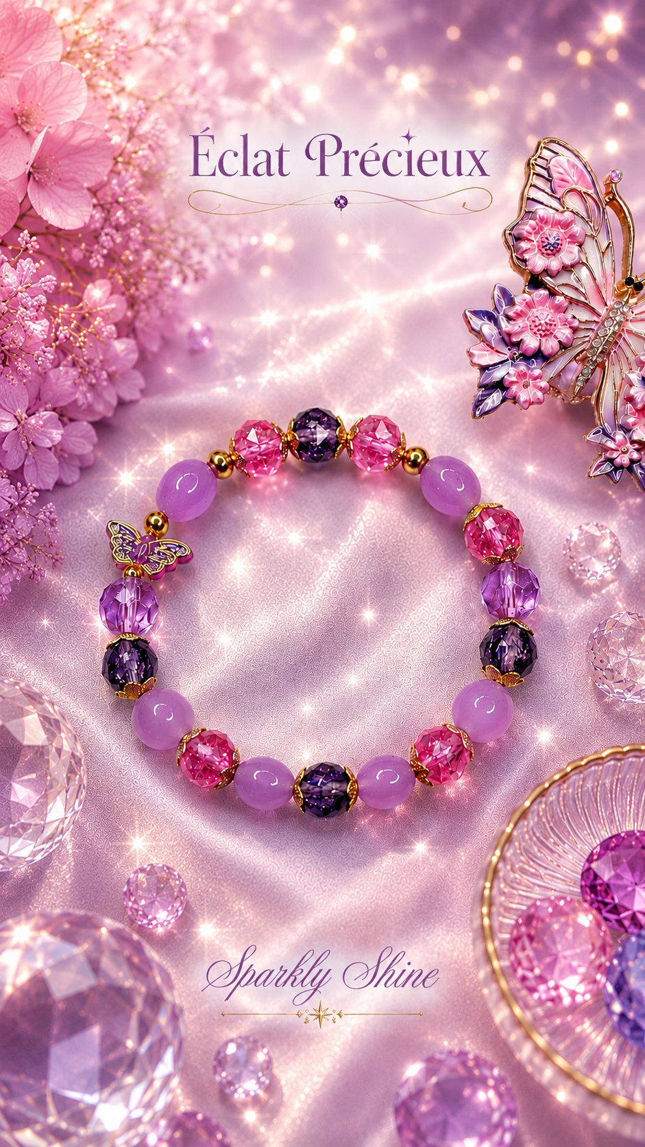 Bracelets en Verre et Pierres Naturelles