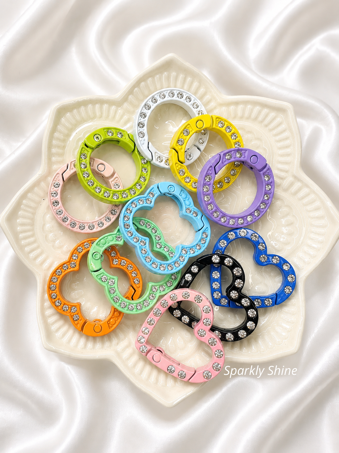 Mousquetons Strass Pastel