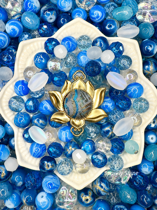 Éclat Lotus d'Agate Bleue